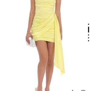 Lucy in the Sky Strapless Yellow Dress homecoming